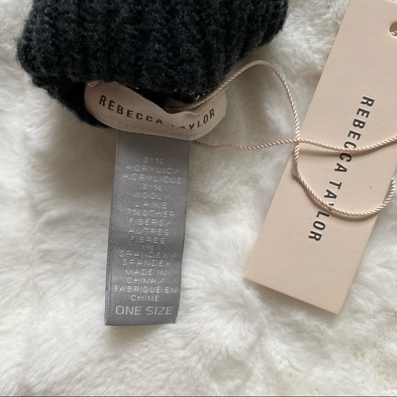 Rebecca Taylor Metallic Fingerless Gloves Mittens - Picture 3 of 5